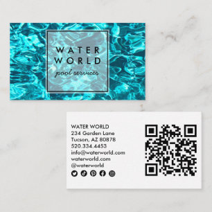 Wasser Glitzern Schwimmbad Service Foto QR Code Visitenkarte