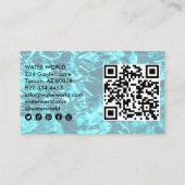 Wasser Glitzern Schwimmbad Service Foto QR Code Visitenkarte (Rückseite)