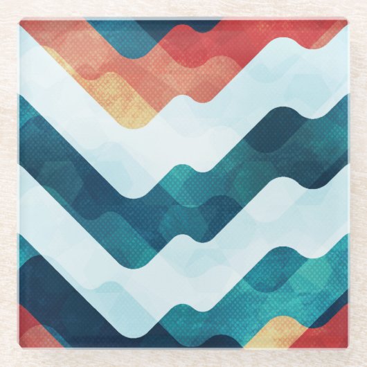 Wasser-Grunge-Effekt Nahtloses Muster Glasuntersetzer (Vorderseite)