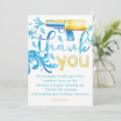 Wasser Gun Sommer Geburtstagsparty Foto Dankeskarte (Stehend Vorderseite)