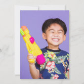 Wasser Gun Sommer Geburtstagsparty Foto Dankeskarte (Rückseite)