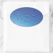 Wasser, H2O, blau Ovaler Aufkleber (Tasche)