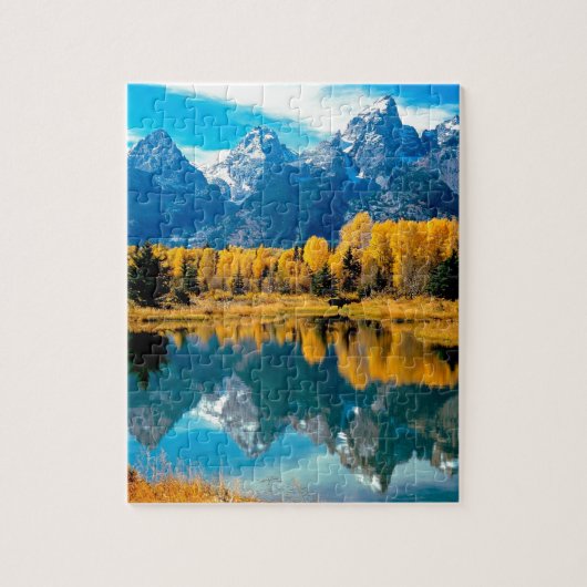 Wasser-Herbst großartiger Teton Nationalpark Puzzle (Vertikal)