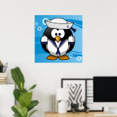 Wasser-Hintergrund des Sailor Pinguin Poster (Heimbüro)