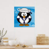 Wasser-Hintergrund des Sailor Pinguin Poster (Küche)