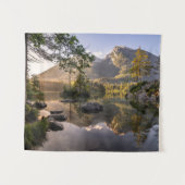 Wasser | Hintersee Berchtesgaden Deutschland Wandteppich (Vorderseite (Horizontal))