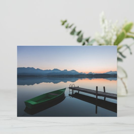 Wasser | Hopfensee Bayerische Alpen Deutschland Dankeskarte (Stehend Vorderseite)