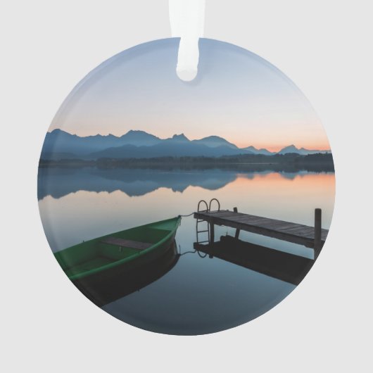 Wasser | Hopfensee Bayerische Alpen Deutschland Ornament (Rückseite)