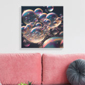 Wasser in Bewegung: Horizontale Aquamarine und wei Leinwanddruck (Insitu (Wohnzimmer))