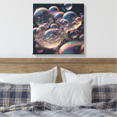 Wasser in Bewegung: Horizontale Aquamarine und wei Leinwanddruck (Insitu (Schlafzimmer))