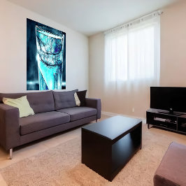 Wasser in kaputtem Glas | AI Art Poster