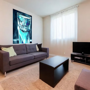 Wasser in kaputtem Glas   AI Art Poster