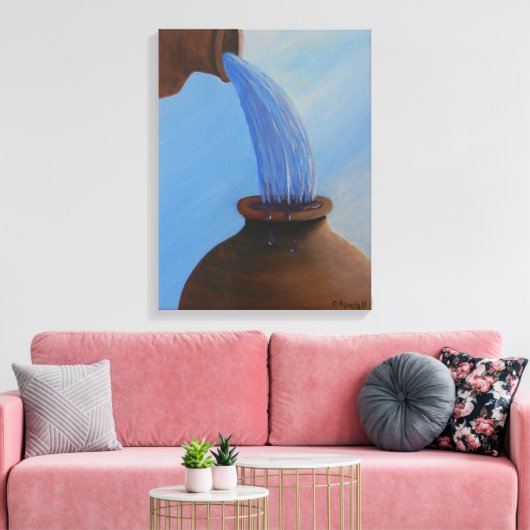 Wasser in Leinwand (Insitu (Wohnzimmer))