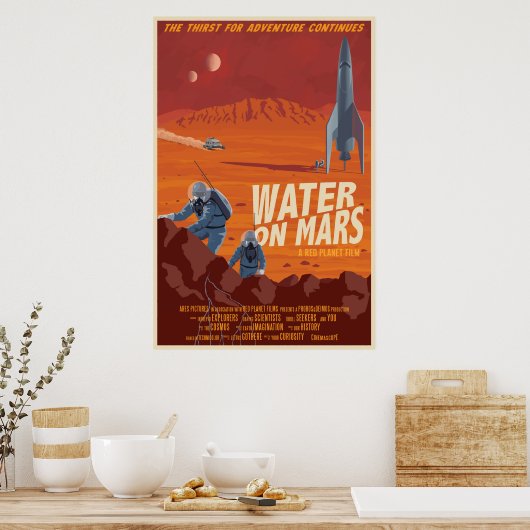 Wasser in Mars Poster (Küche)