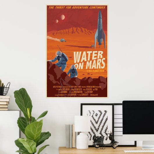 Wasser in Mars Poster (Heimbüro)
