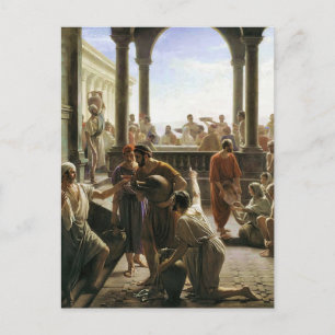 Wasser in Wein (Hochzeit zu Kana) von Carl Bloch   Postkarte