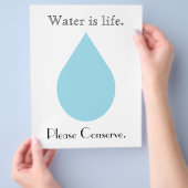 Wasser ist Leben. Bitte bewahren Sie. Flyer (Hand)
