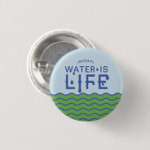 Wasser ist Leben Button (Vorne & Hinten)