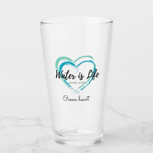 Wasser ist Leben. Glas, Tasse, Cup, Mattierte Glas (Vorderseite)