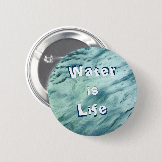 Wasser ist Leben-Knopf Button (Vorne & Hinten)