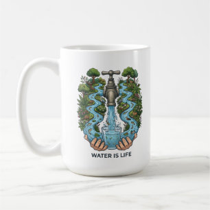 Wasser ist Leben Natur Ökosystem Erhaltungskunst Kaffeetasse