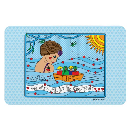 Wasser ist lebendig_flexibel Magnet 6" x 4" (Horizontal)