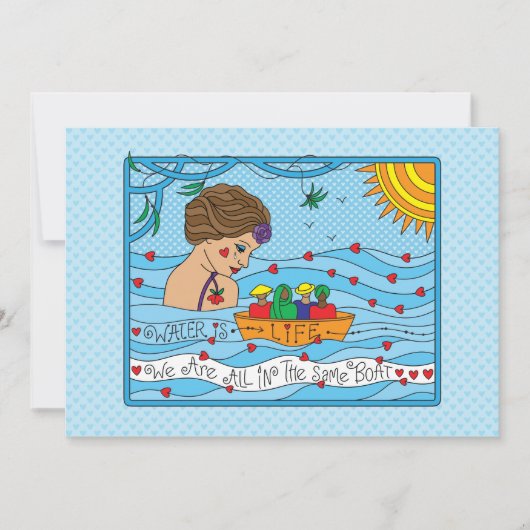 Wasser ist lebenslang_flache Karte 7" x 5" (Vorderseite)