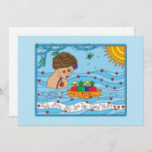 Wasser ist lebenslang_flache Karte 7" x 5" (Vorne/Hinten)