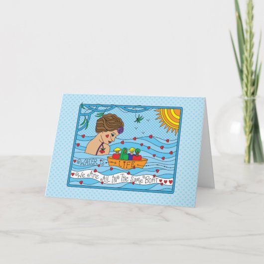 Wasser ist lebensrettende Grußkarte Karte (Vorderseite)