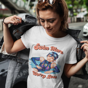 Wasser ist mein glücklicher Ort, kühne Taucher im  T-Shirt