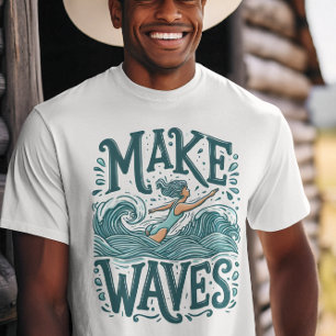 Wasser ist mein glücklicher Ort Surfer Girl Riding T-Shirt