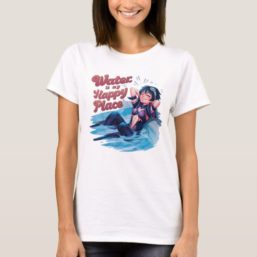 Wasser ist mein glücklicher Ort, wo die Ruhe unter T-Shirt (Vorderseite)