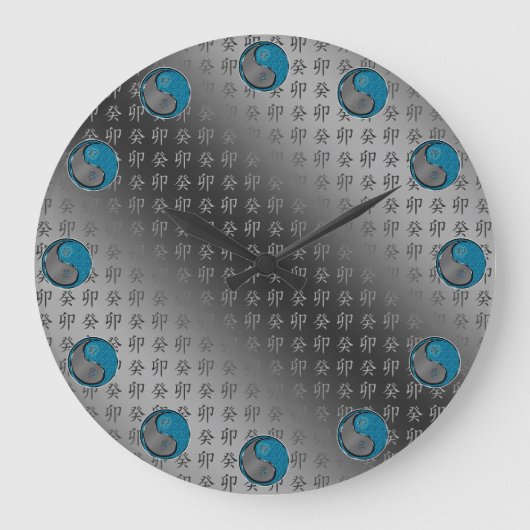 Wasser Kaninchen Große Wanduhr (Vorderseite)