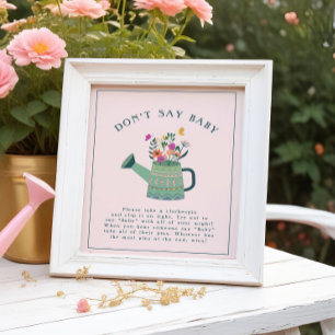 Wasser kann Baby Bloom nicht sagen Baby Shower Gam Poster