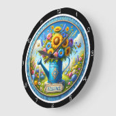 Wasser kann Blume Begrüßungsuhr Große Wanduhr (Winkel)