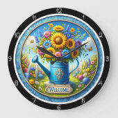 Wasser kann Blume Begrüßungsuhr Große Wanduhr (Vorderseite)