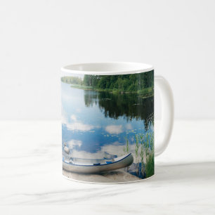 Wasser Kanufahrt am See in Schweden Kaffeetasse