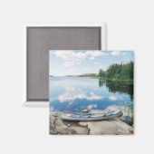 Wasser | Kanufahrt am See in Schweden Magnet (Vorderseite/Rückseite)