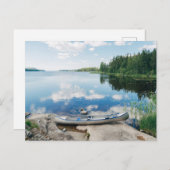 Wasser | Kanufahrt am See in Schweden Postkarte (Vorne/Hinten)