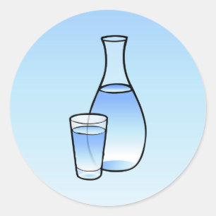 Wasser Karaffe Classic Rund Aufkleber