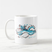 Wasser-Katzensprünge der Kaffee-Tasse glückliche Kaffeetasse (Links)