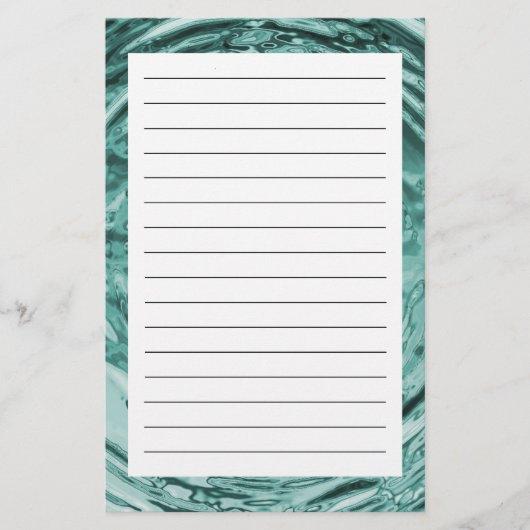 Wasser-Kräuselungs-aquamarines Briefpapier (Vorderseite)