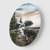 Wasser | Lake Superior Grand Marais, Minnesota Große Wanduhr (Winkel)