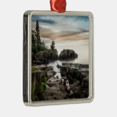 Wasser | Lake Superior Grand Marais, Minnesota Ornament Aus Metall (Rechts)