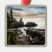 Wasser | Lake Superior Grand Marais, Minnesota Ornament Aus Metall (Vorne)