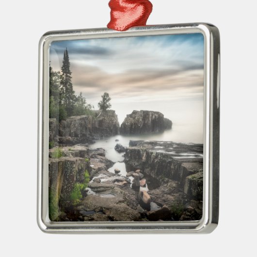 Wasser | Lake Superior Grand Marais, Minnesota Ornament Aus Metall (Links)