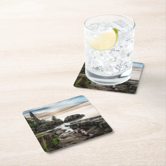 Wasser | Lake Superior Grand Marais, Minnesota Rechteckiger Pappuntersetzer (Vor Ort)