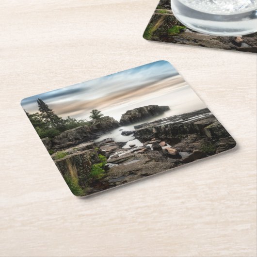 Wasser | Lake Superior Grand Marais, Minnesota Rechteckiger Pappuntersetzer (angewinkelt)