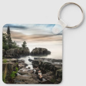 Wasser | Lake Superior Grand Marais, Minnesota Schlüsselanhänger (Rückseite)