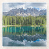 Wasser | Latemar-Gebirgskette Glasuntersetzer (Vorderseite)